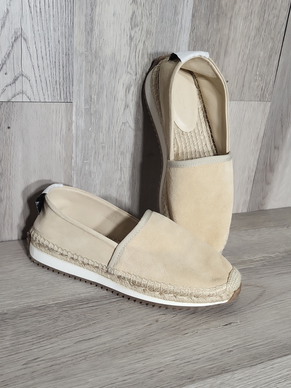 Rag & Bone Macadamia Suede Espadrille‎ Runner Flats Slip On Handmade Spain 38.5